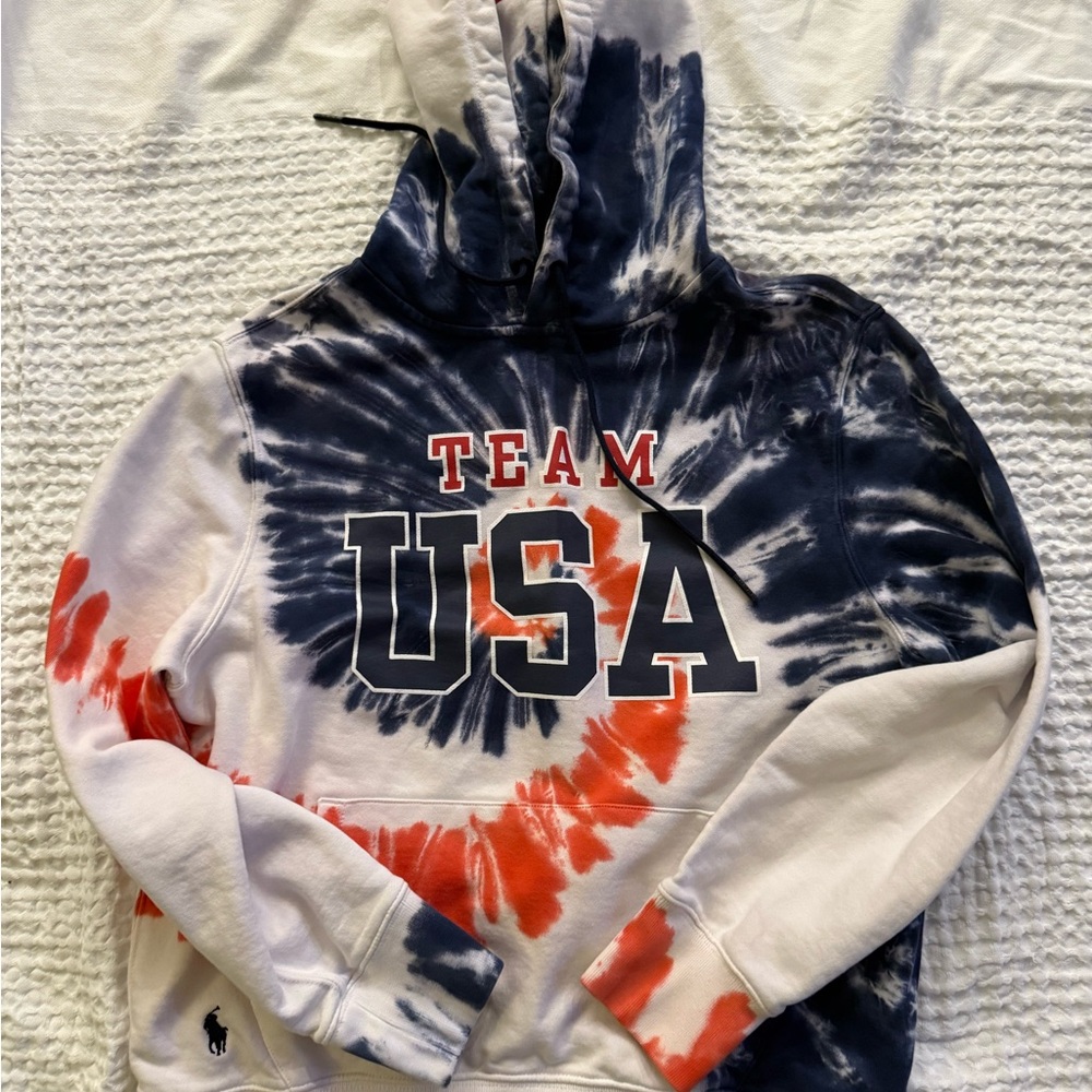 Polo by Ralph Lauren Tie-Dye Team USA Hoodie - Red, Blue, White